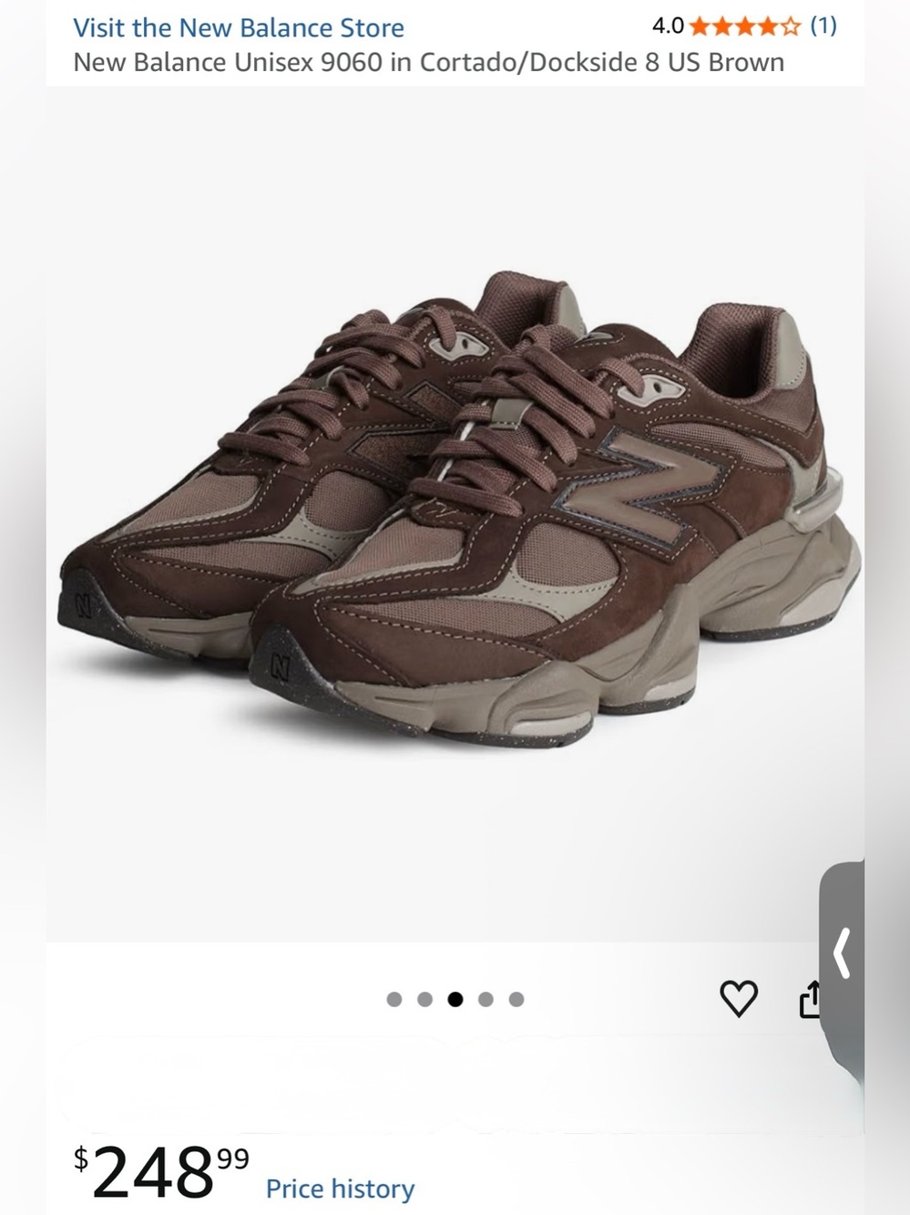 New Balance 9060 Athletic Sneakers for Men or Women in Cortado/Dockside